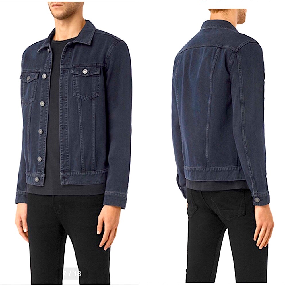 AllSaints Mallaig Denim Jacket Button Up Men’s Jacket Size S - Picture 2 of 12